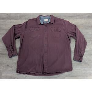 Mens WRANGLER Authentics Long Sleeve Button Front Shirt Size 2XLT Big & TAll